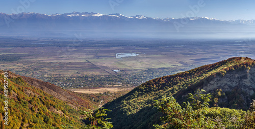 View of Alazani valley, Kakheti, Georgia photo