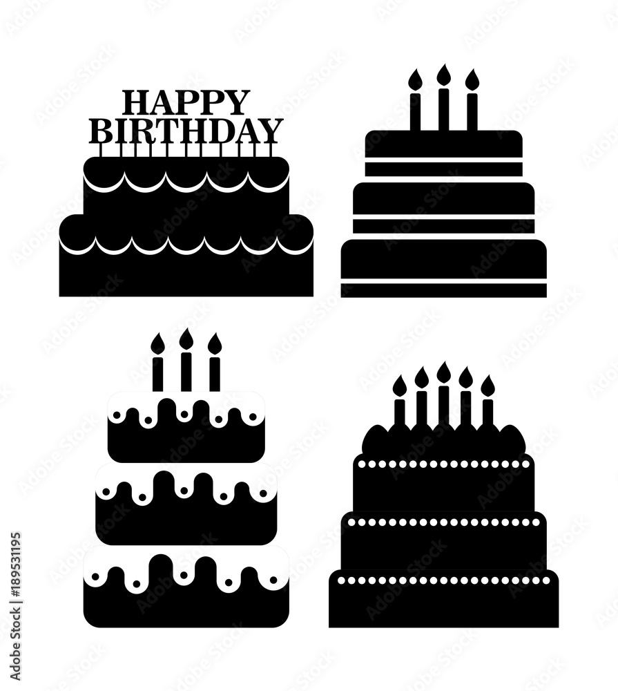 birthday cake silhouette, Cake with candles, Illustration of a cake for  birthday. 26159092 Vector Art at Vecteezy