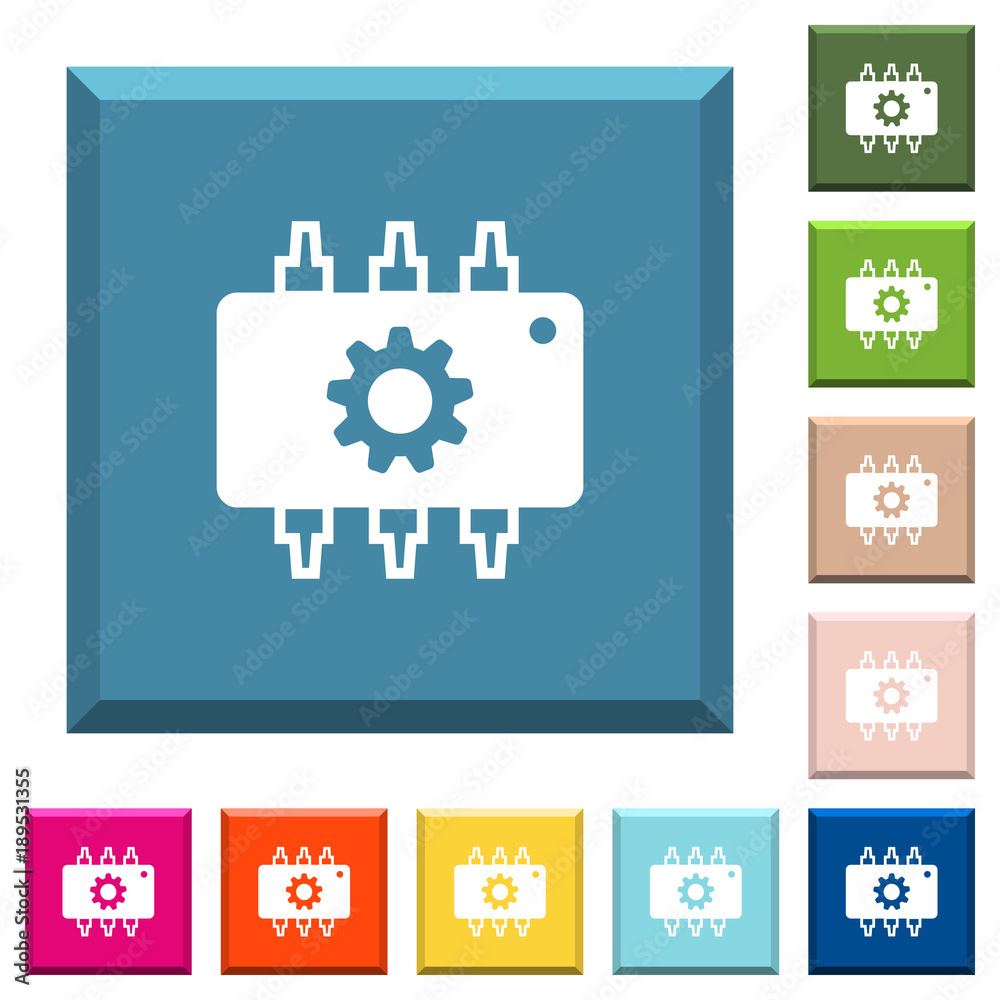 Hardware settings white icons on edged square buttons Hardware settings white icons on edged square buttons