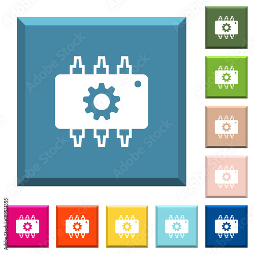 Hardware settings white icons on edged square buttons