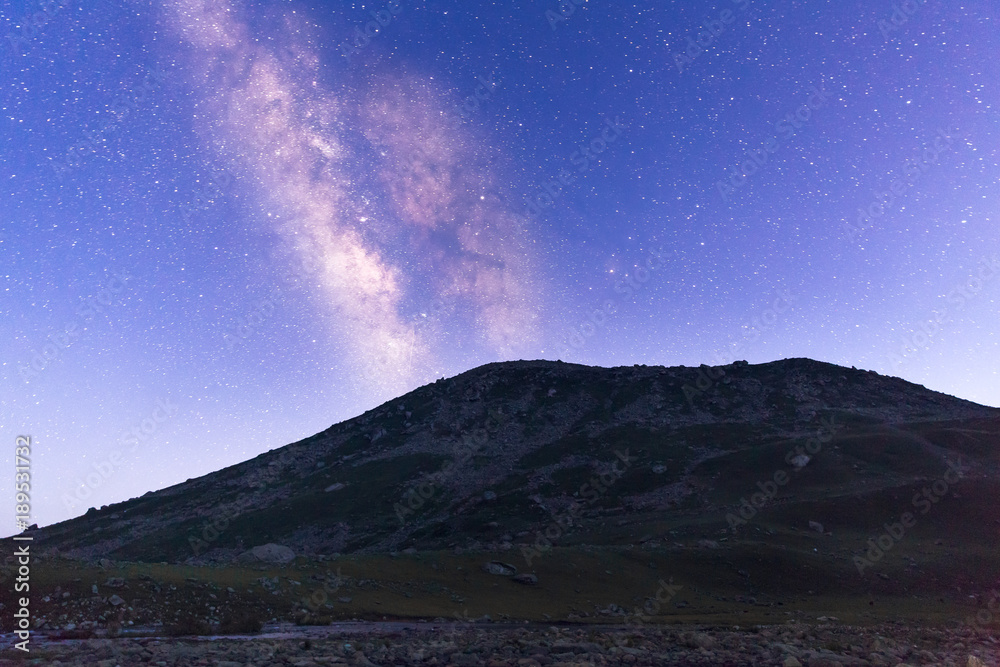 Meteors & Milky way galaxy as seen from Gangabal Campsite on the Kashmir great lakes trek at Sonamarg, Jammu and Kashmir, India. Sky full of Stars, Astro photography, Camping under the stars Meteors & Milky way galaxy as seen from Gangabal Campsite on the Kashmir great lakes trek at Sonamarg, Jammu and Kashmir, India. Sky full of Stars, Astro photography, Camping under the stars