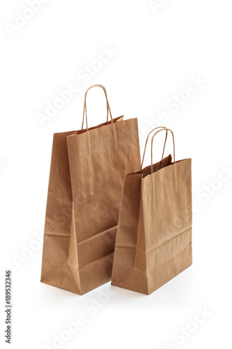Brown shopping bags.