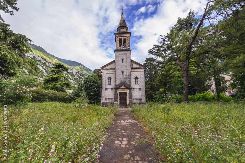 Our Lady of Snow Church in Skaljari town bordered with Kotor town, Montenegro