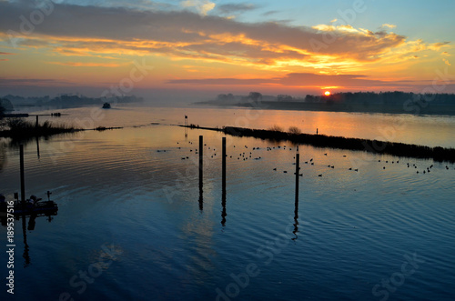 Sonnenaufgang an der Elbe bei Geesthacht