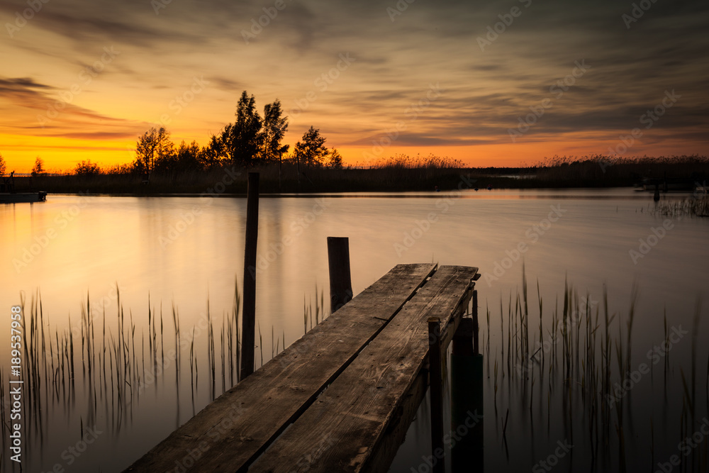 Dock in sunset