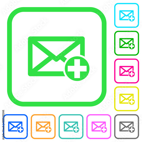 Add new mail vivid colored flat icons