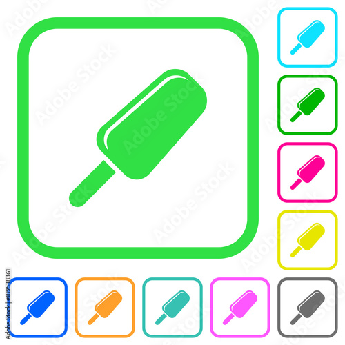Ice lolly vivid colored flat icons