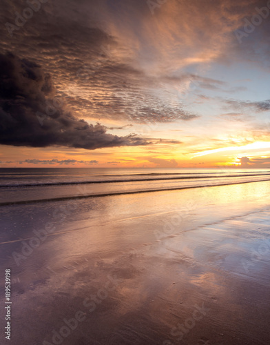 sunset seascape for background purpose. © udoikel09