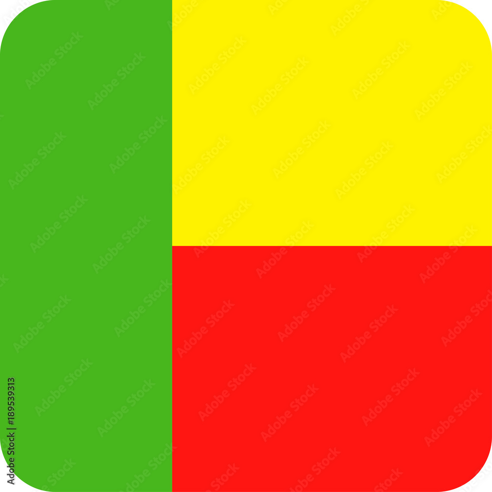Benin Flag Vector Square Flat Icon Benin Flag Vector Square Flat Icon