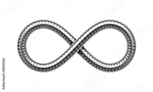Infinity sign made of shower hose. Mobius strip symbol. Vector illustration.