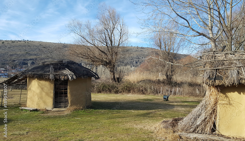 The prehistoric lakeside settlement of Dispilio, near Orestiada lake ( Kastoria, Greece) The prehistoric lakeside settlement of Dispilio, near Orestiada lake ( Kastoria, Greece)