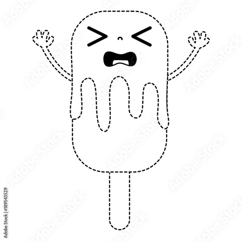 dotted shape sleeping kawaii ice lolly with arms