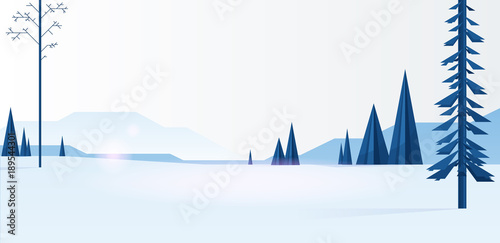 Blue trees in forest