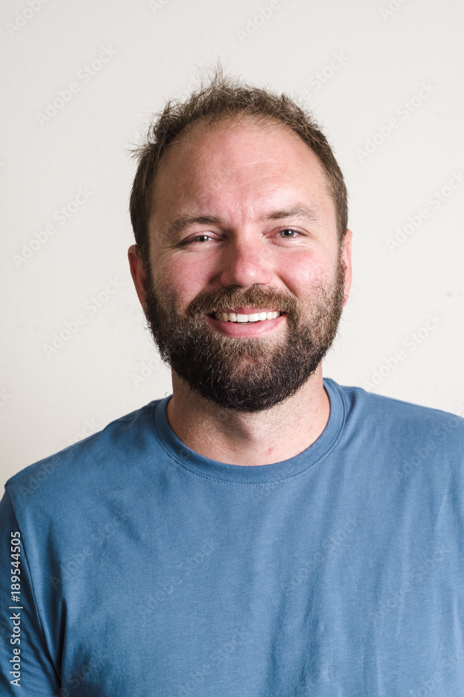 Fototapeta premium Bearded Man Headshot Portrait