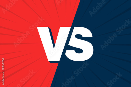 VS Versus Blue and red comic design. Vector illustration photo