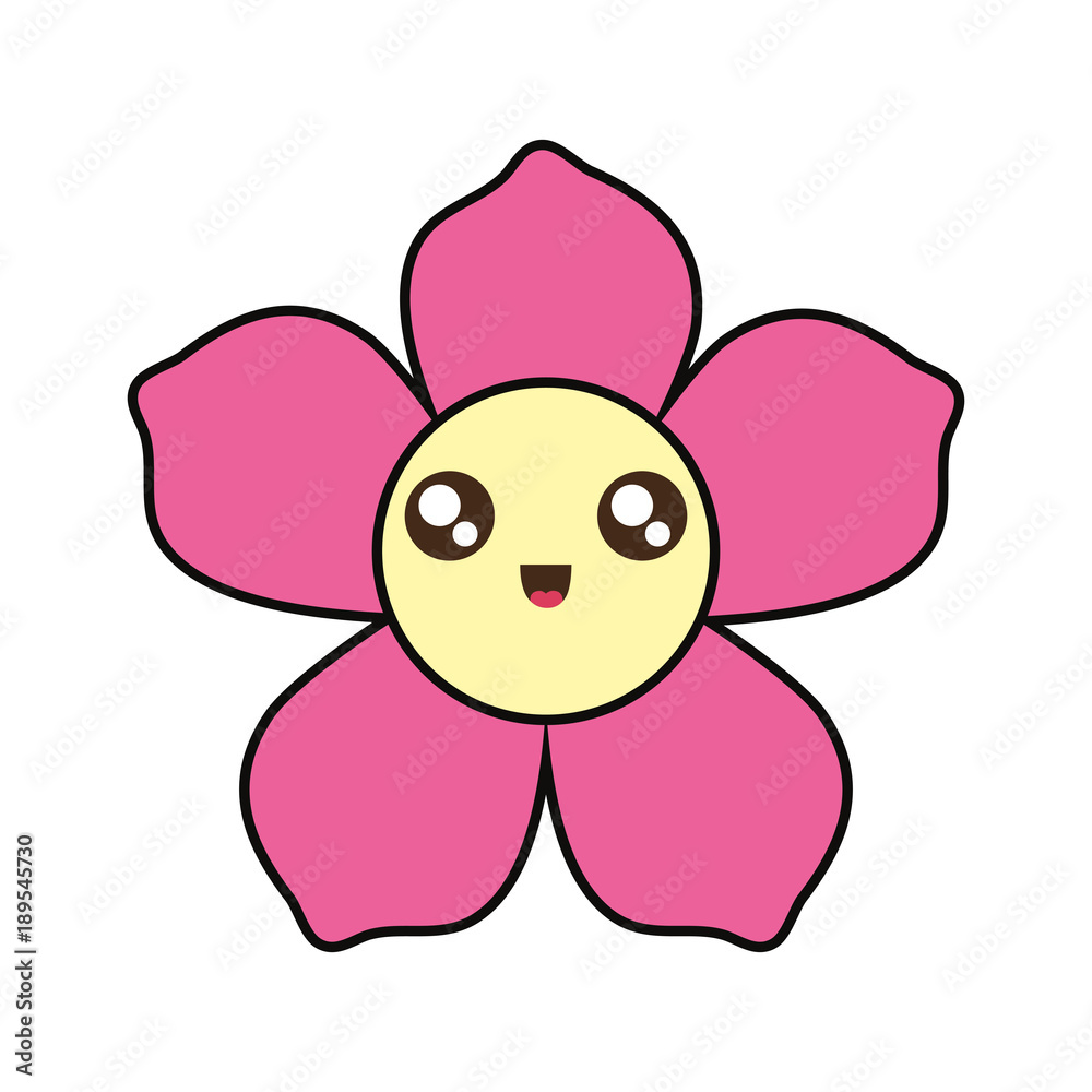 kawaii pink flower vector illustration kawaii pink flower vector illustration
