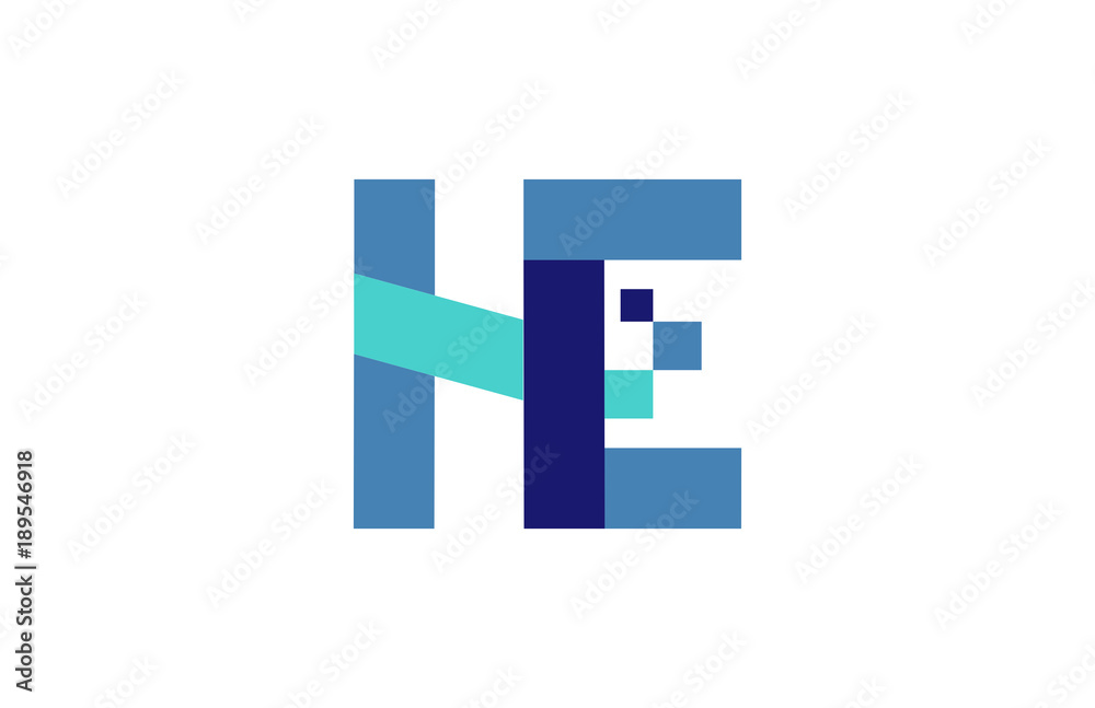 HE Digital Ribbon Letter Logo HE Digital Ribbon Letter Logo