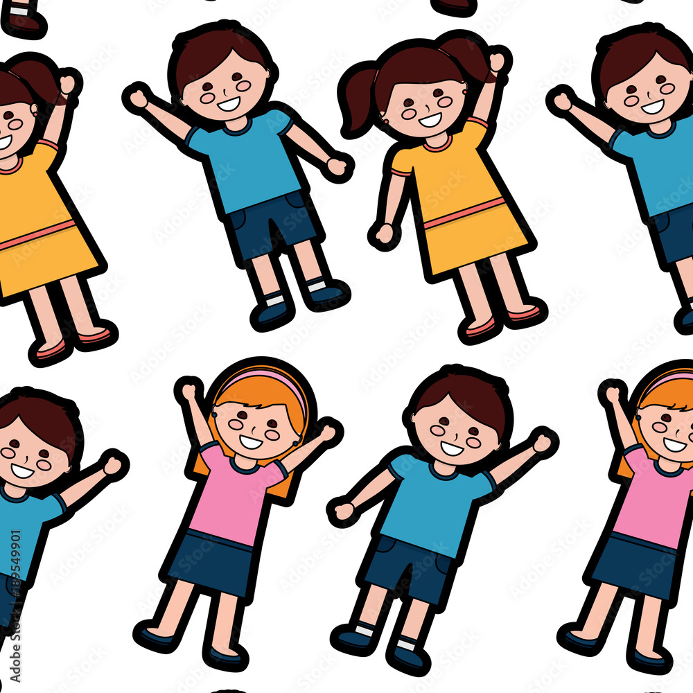 happy kids children pattern image vector illustration design happy kids children pattern image vector illustration design