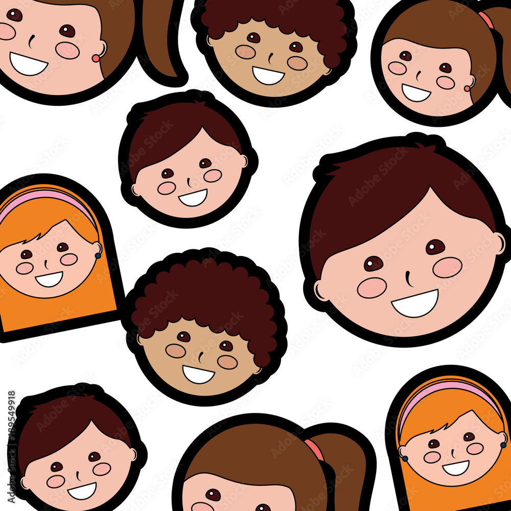 happy kids children pattern image vector illustration design happy kids children pattern image vector illustration design