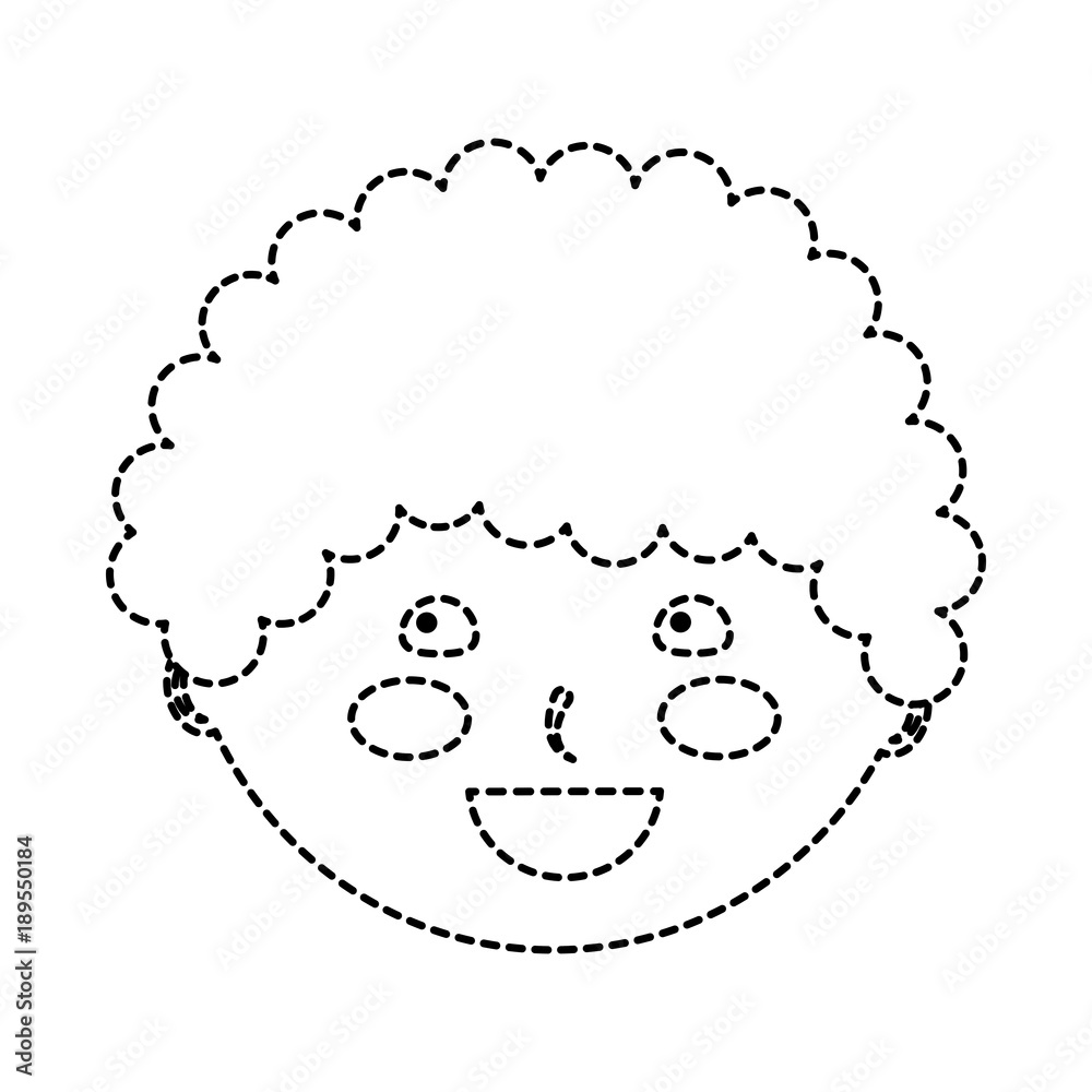 Obraz premium happy boy kid child icon image vector illustration design black dotted line