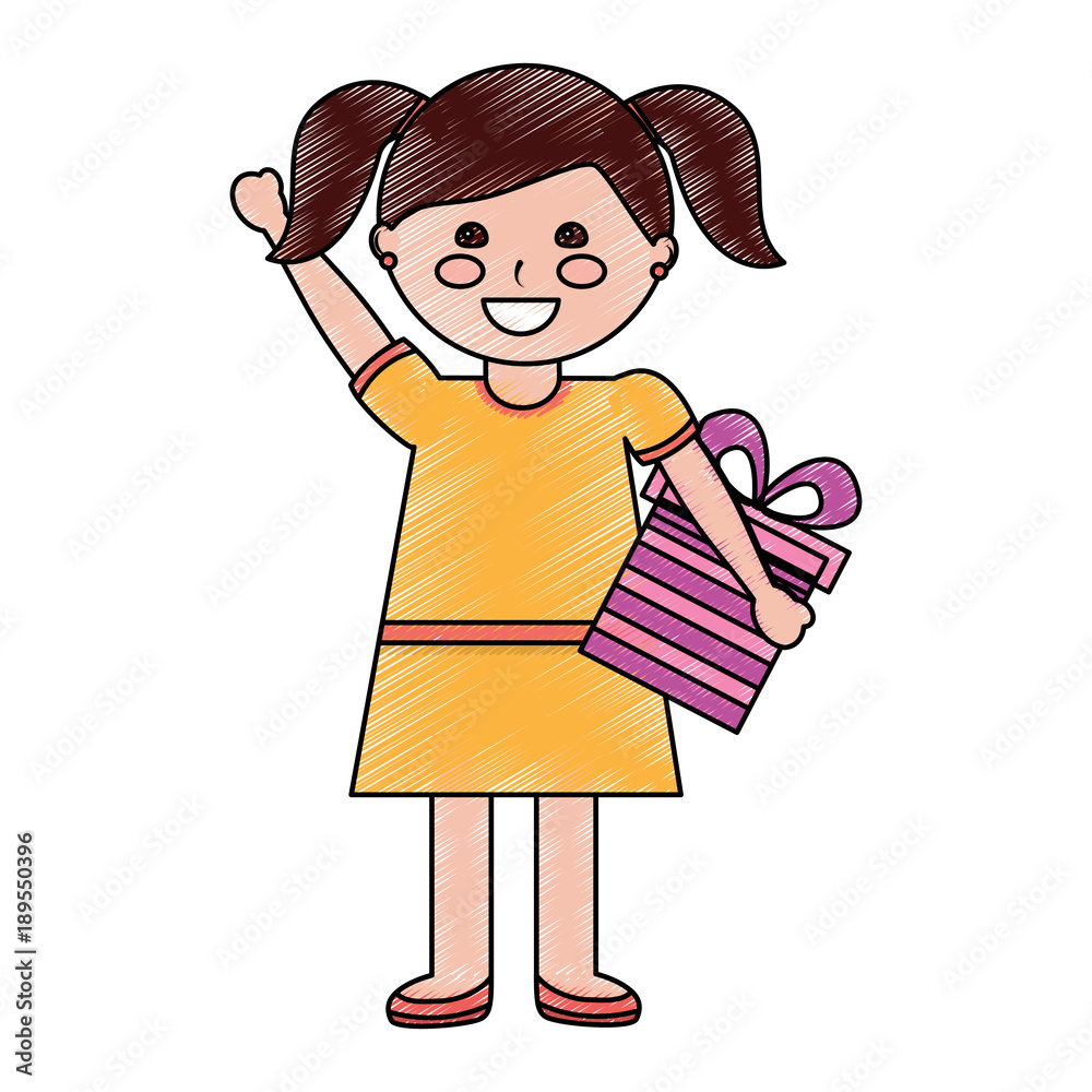giril with gift box icon image vector illustration design giril with gift box icon image vector illustration design