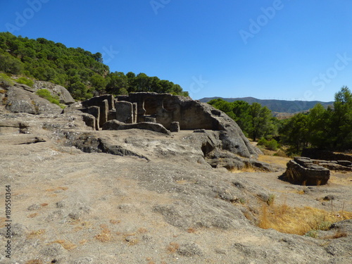 Ruinas de Bobastro, Ardales, Guadalteba (Málaga) en Andalucia,España. Conjunto arqueológico medieval de los siglos noveno y décimo