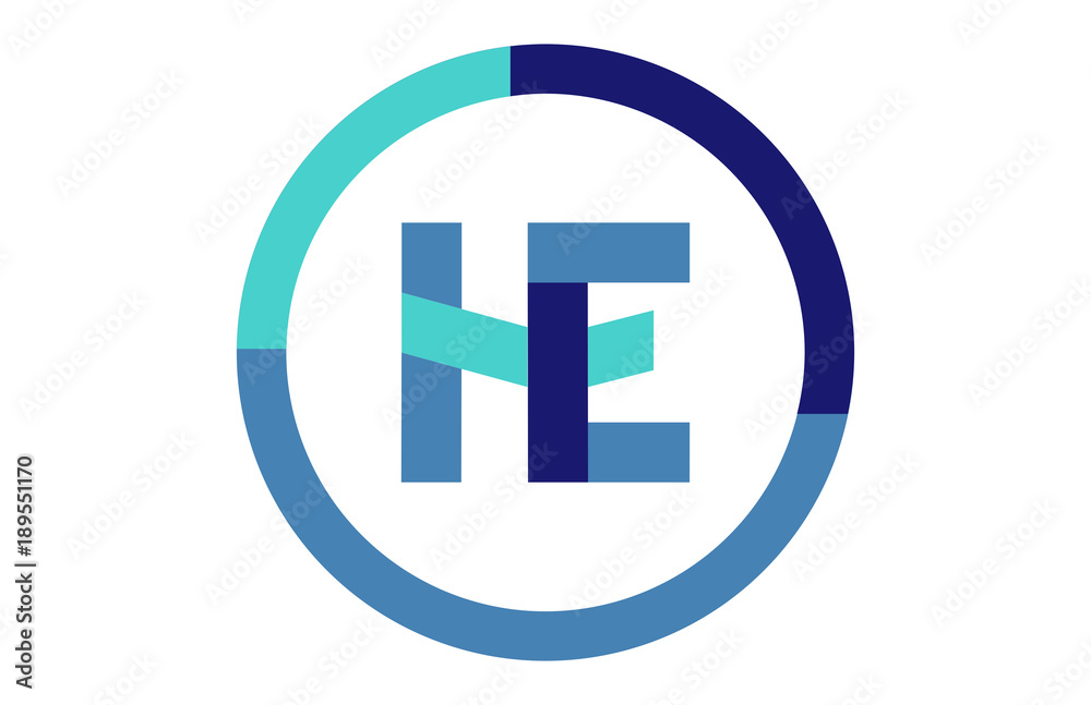 HE Global Circle Ribbon letter Logo HE Global Circle Ribbon letter Logo