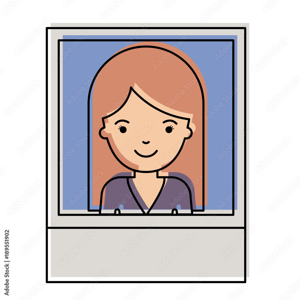 identification photo of woman with long straight hair in watercolor silhouette vector illustration identification photo of woman with long straight hair in watercolor silhouette vector illustration
