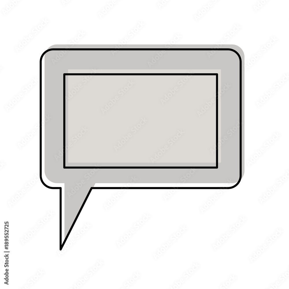 dialogue box icon with tail and frame in watercolor silhouette vector illustration