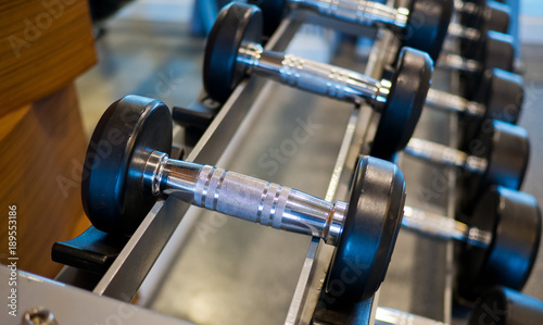 dumbbells. Fitness equipment and accessories . Fitness concept.