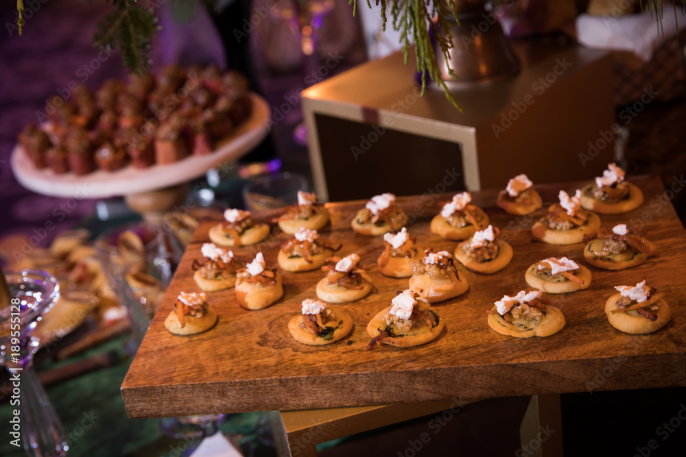 Catered food at gala holiday event