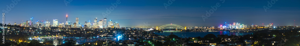 Panorama of Sydney at night