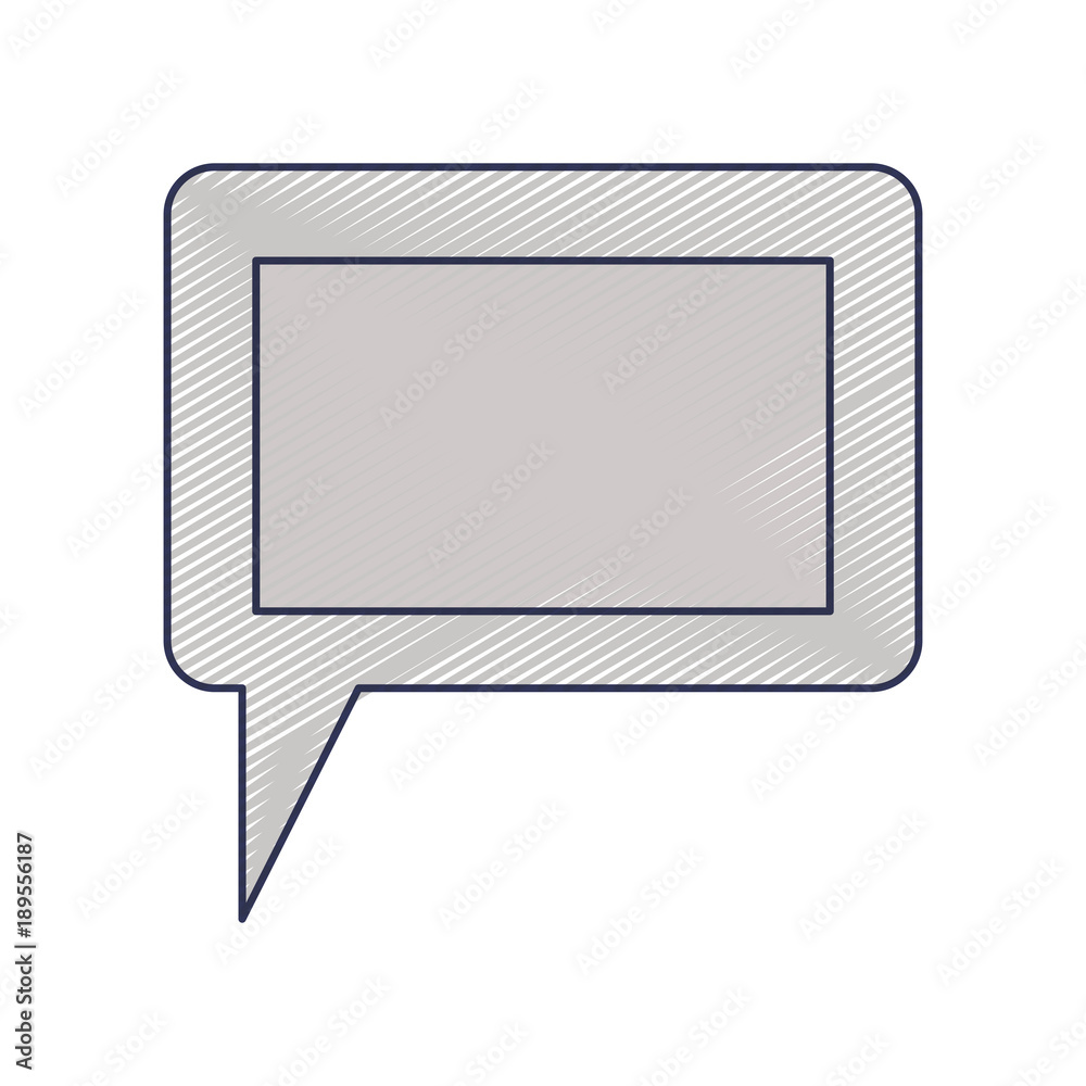 dialogue box icon with tail and frame in colored crayon silhouette vector illustration dialogue box icon with tail and frame in colored crayon silhouette vector illustration