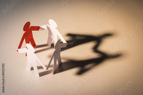 leadership of four team in light