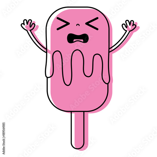 color sleeping kawaii ice lolly with arms