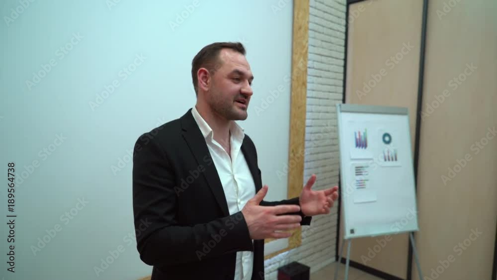 Business People Seminar Conference Meeting Office Training Concept. Attractive businessman is speaking on conference. 4 k Business People Seminar Conference Meeting Office Training Concept. Attractive businessman is speaking on conference. 4 k