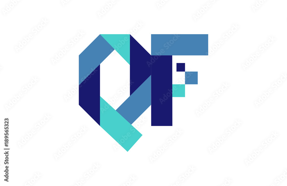 QF Digital Ribbon Letter Logo QF Digital Ribbon Letter Logo