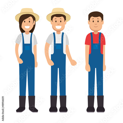 farmer gardener cartoon people