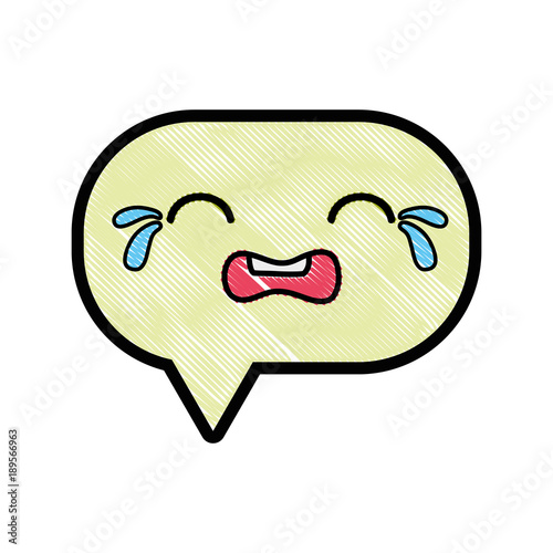 grated crying chat bubble kawaii cartoon