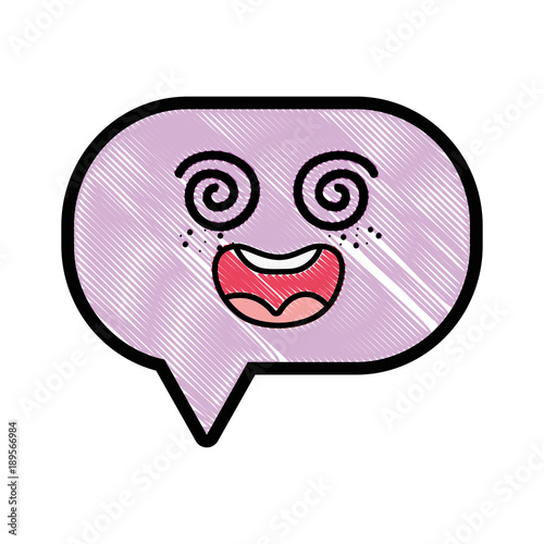 grated dizzy chat bubble kawaii cartoon