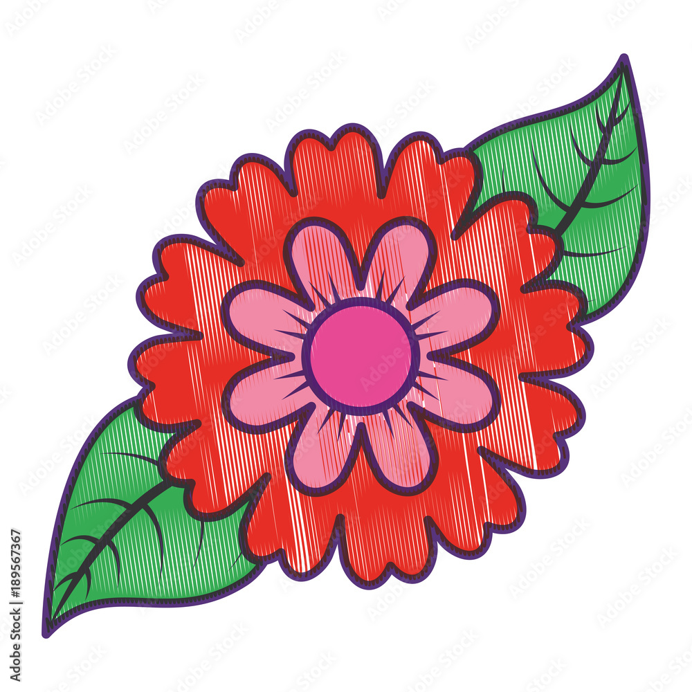 flower and leaves floral botanical natural spring image vector illustration drawing design flower and leaves floral botanical natural spring image vector illustration drawing design