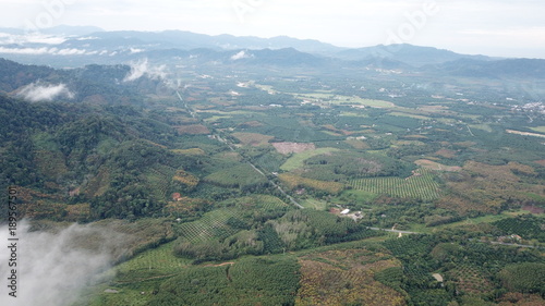 Canvas Print Aerial photo farmland landscape countryside in Southeast Asia