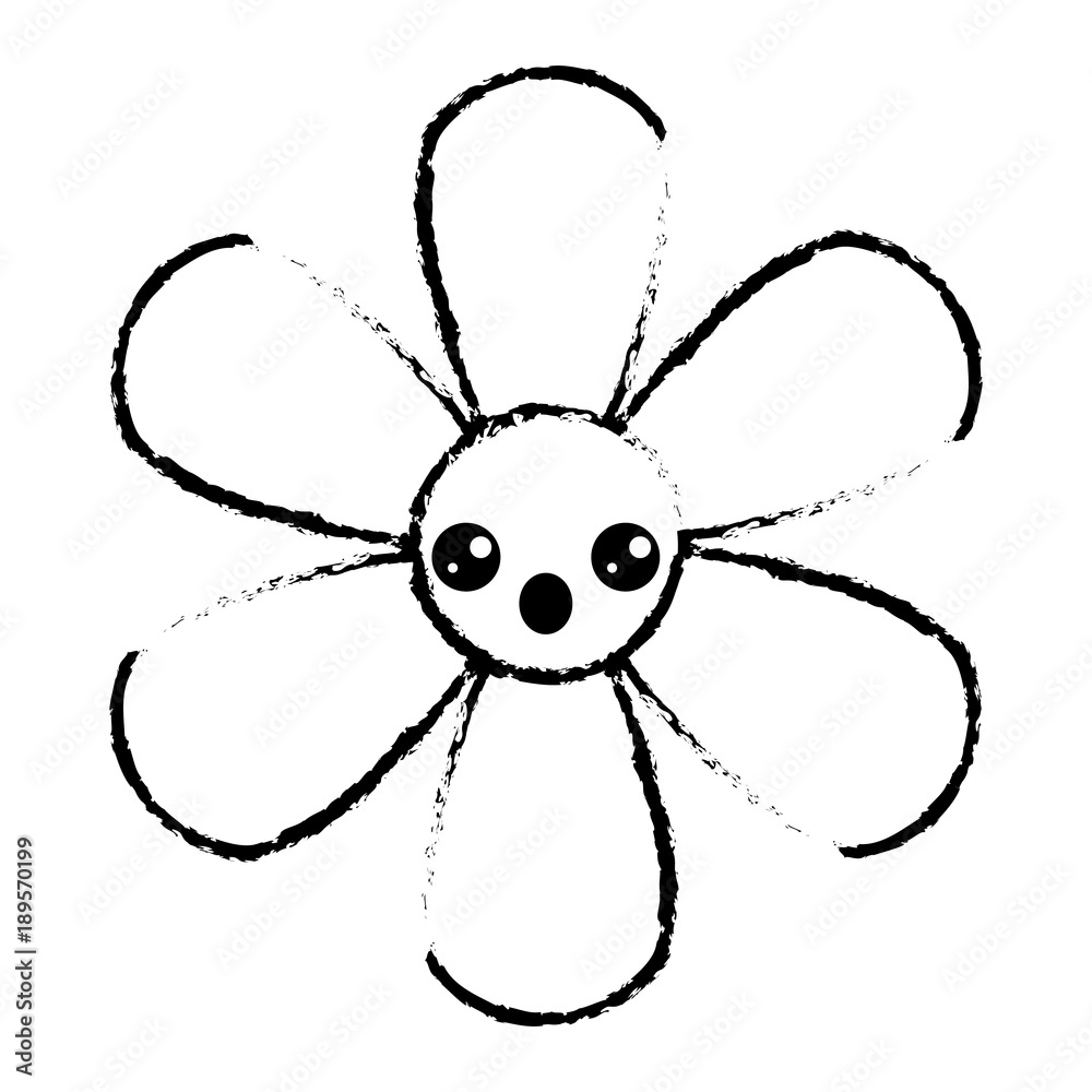 orange flower kawaii cartoon botanical icon vector illustration sketch design orange flower kawaii cartoon botanical icon vector illustration sketch design