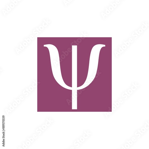 psi letter greek symbol logo vector