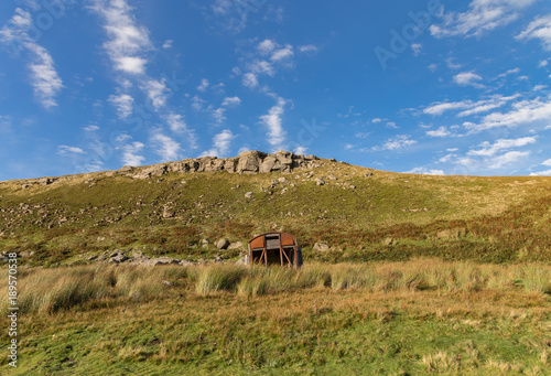 Derelict site trailer in the Yorkshire Dales, seen on the B6270 road between Kirkby Stephen and Gunnerside, North Yorkshire, UK photo