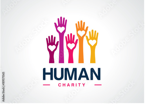 Human Charity Logo Template Design Vector, Emblem, Design Concept, Creative Symbol, Icon