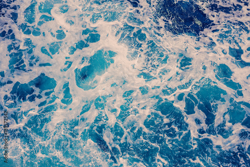 Background of ocean blue wave and texture sea water