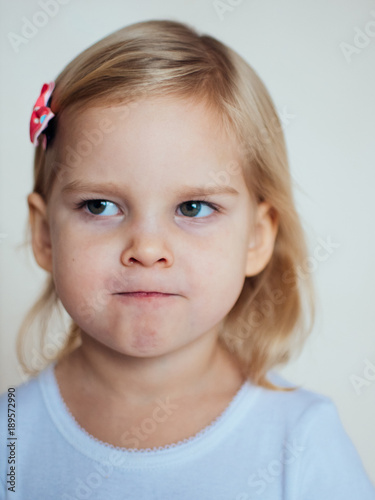 Portrait of emotional little girl