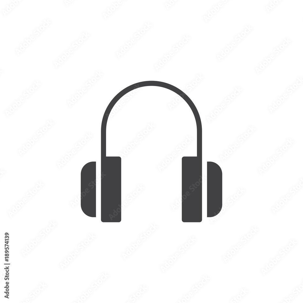 Headphones icon vector, filled flat sign, solid pictogram isolated on white. Listen to music symbol, logo illustration. Headphones icon vector, filled flat sign, solid pictogram isolated on white. Listen to music symbol, logo illustration.