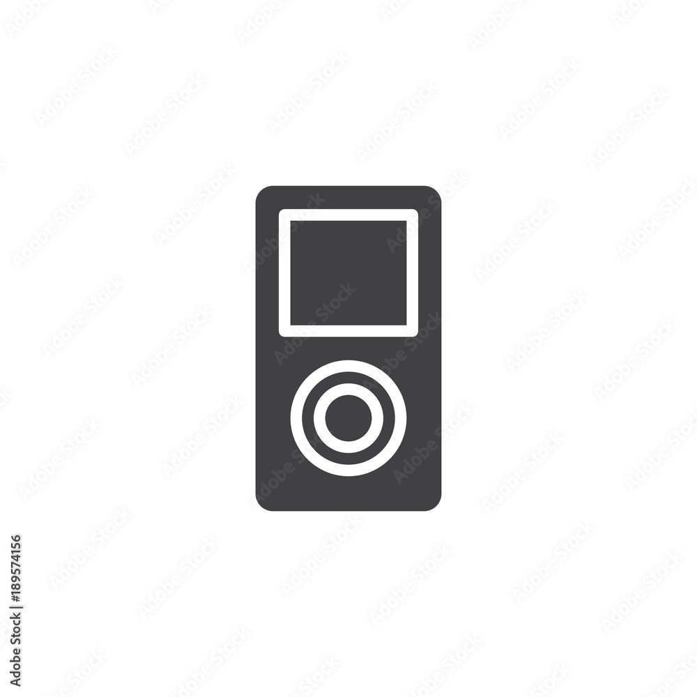 MP3 player icon vector, filled flat sign, solid pictogram isolated on  white. Portable media player symbol, logo illustration. Stock Vector |  Adobe Stock